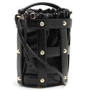 Salvatore Ferragamo cage bag black reptile leather limited edition $4000